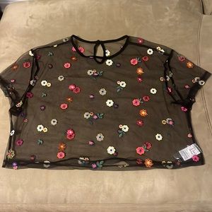 Sheer flowered top